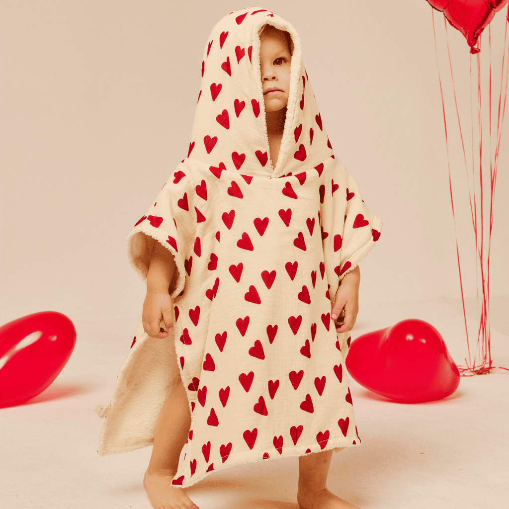Poncho de bain - Coeur